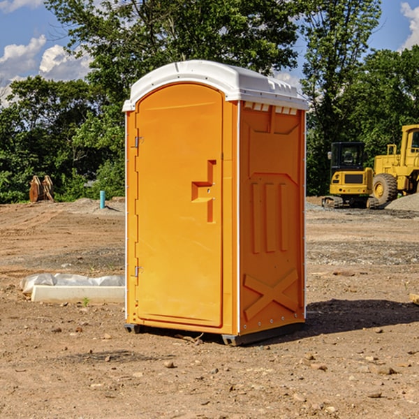 how often are the portable restrooms cleaned and serviced during a rental period in Lisle New York